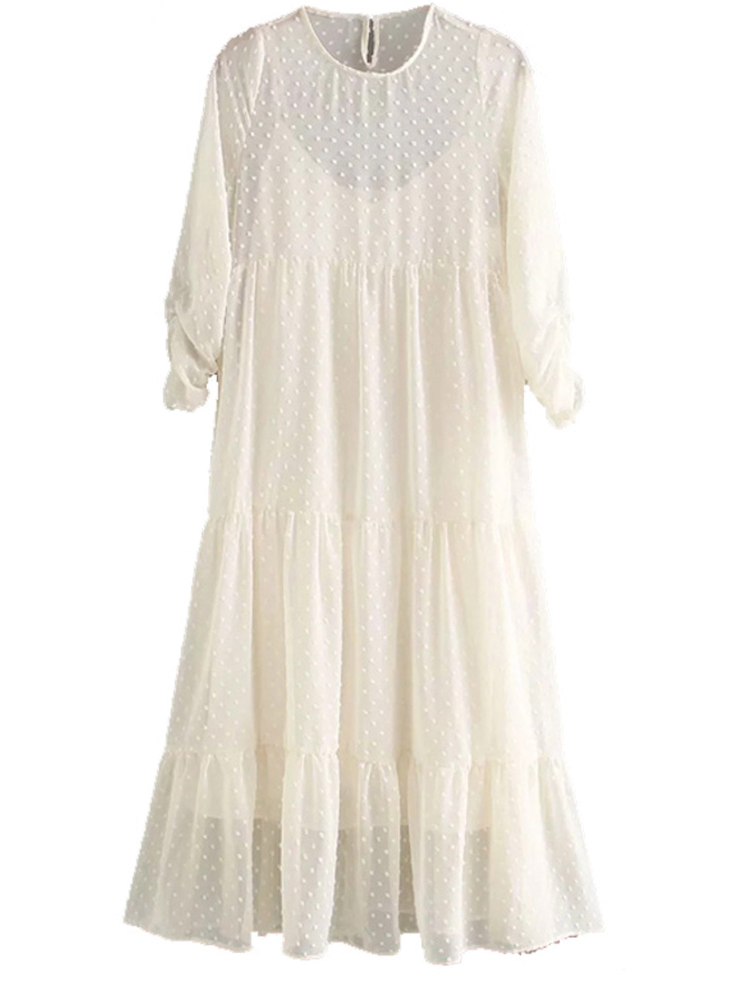 zara white sheer polka dot dress