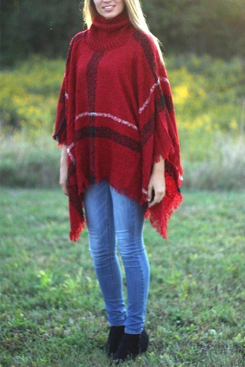burberry lattice cloak poncho sweater