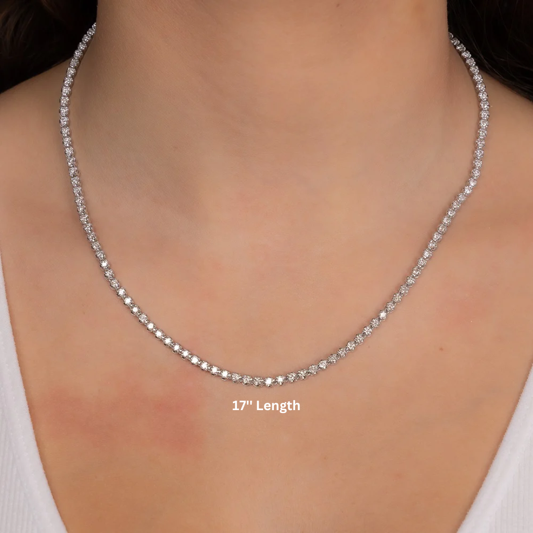 3.5 mm single line platinum tennis necklace 20 inches -