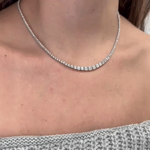 Lab Grown Diamond 10 Carat Tennis Necklace