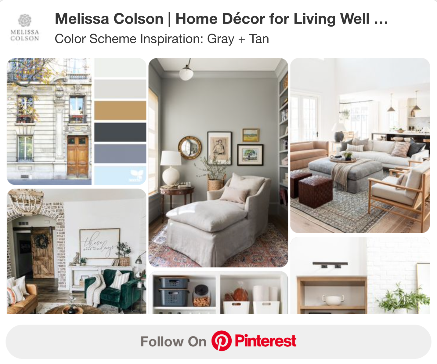 Color Scheme Inspiration Board Gray and Tan