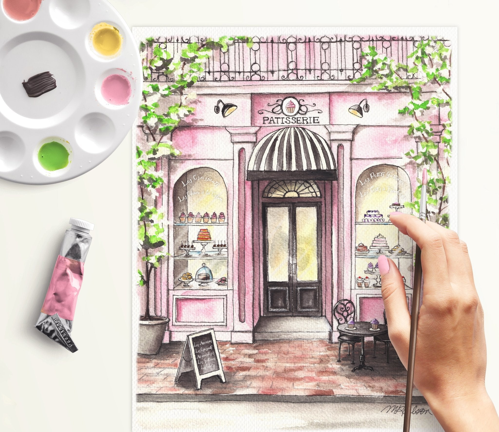 French Patisserie Watercolor Giclée Art Print