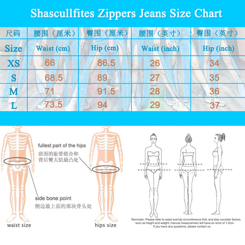 Zipper Jeans Size Chart by Melody Wear