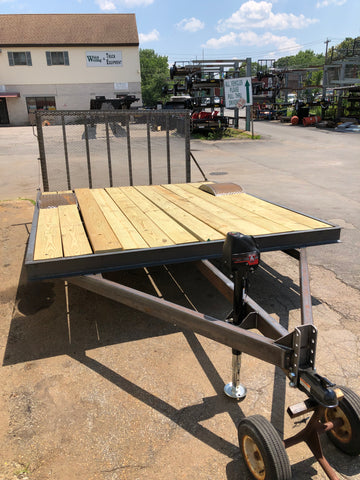 Single axle custom built deck over trailer. Welch Welding and Truck Equipment, Inc. Custom built utility trailer.