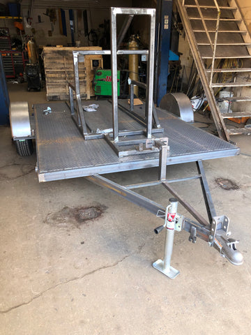 Custom built single axle utility trailer with diamond plate flooring