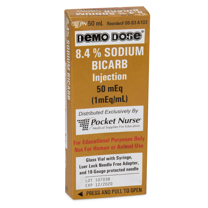 Demo Dose Simulated Emergency Medication Sodium Bicarb 50 Ml Nasco Healthcare