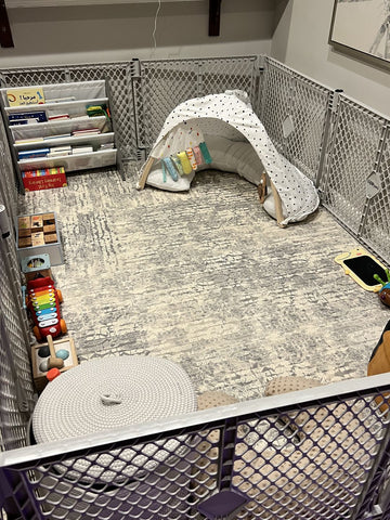 A safe play area for toddlers and baby