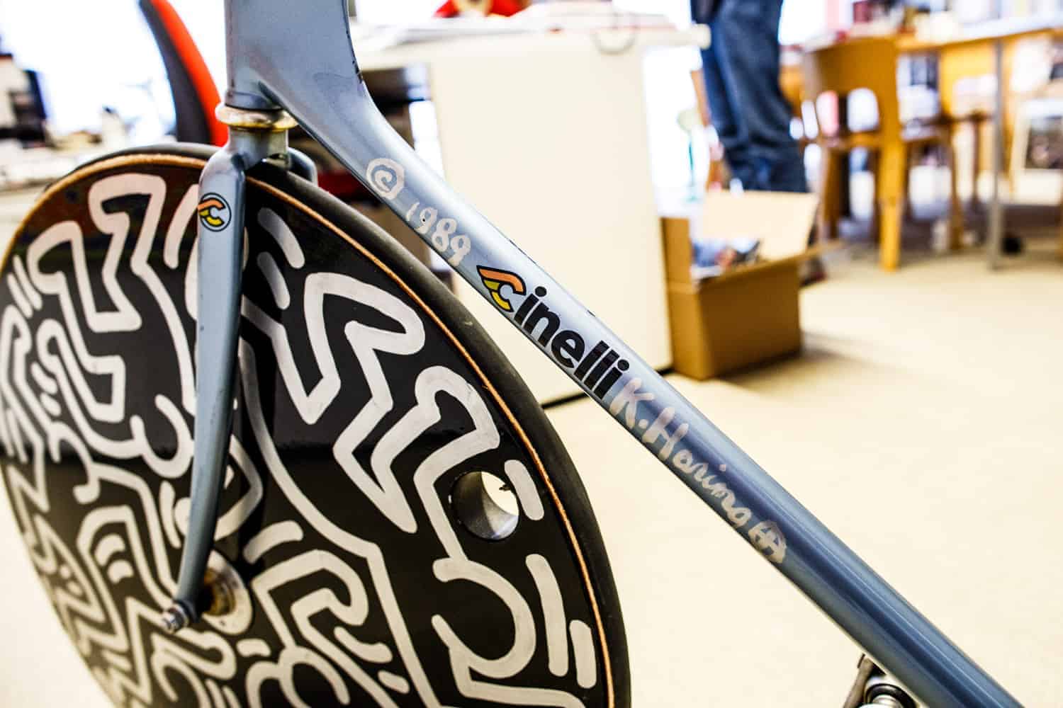 Art and bicycles –  Detail of the iconic Keith Haring Cinelli Laser - Pedal Pedlar Classic & Vintage Cycling