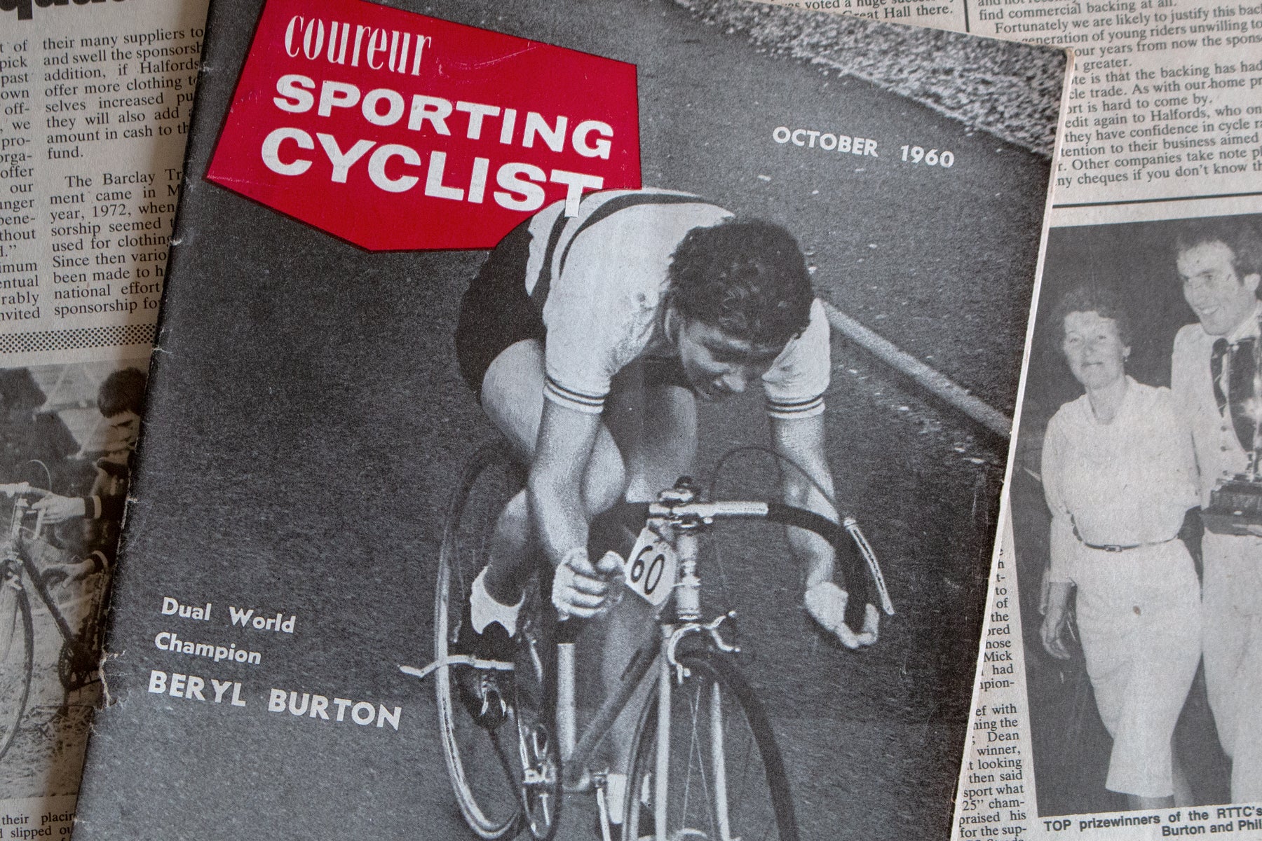 Berly Burton on the cover of Sporting Cyclist c.1960 - Pedal Pedlar Classic & Vintage Cycling