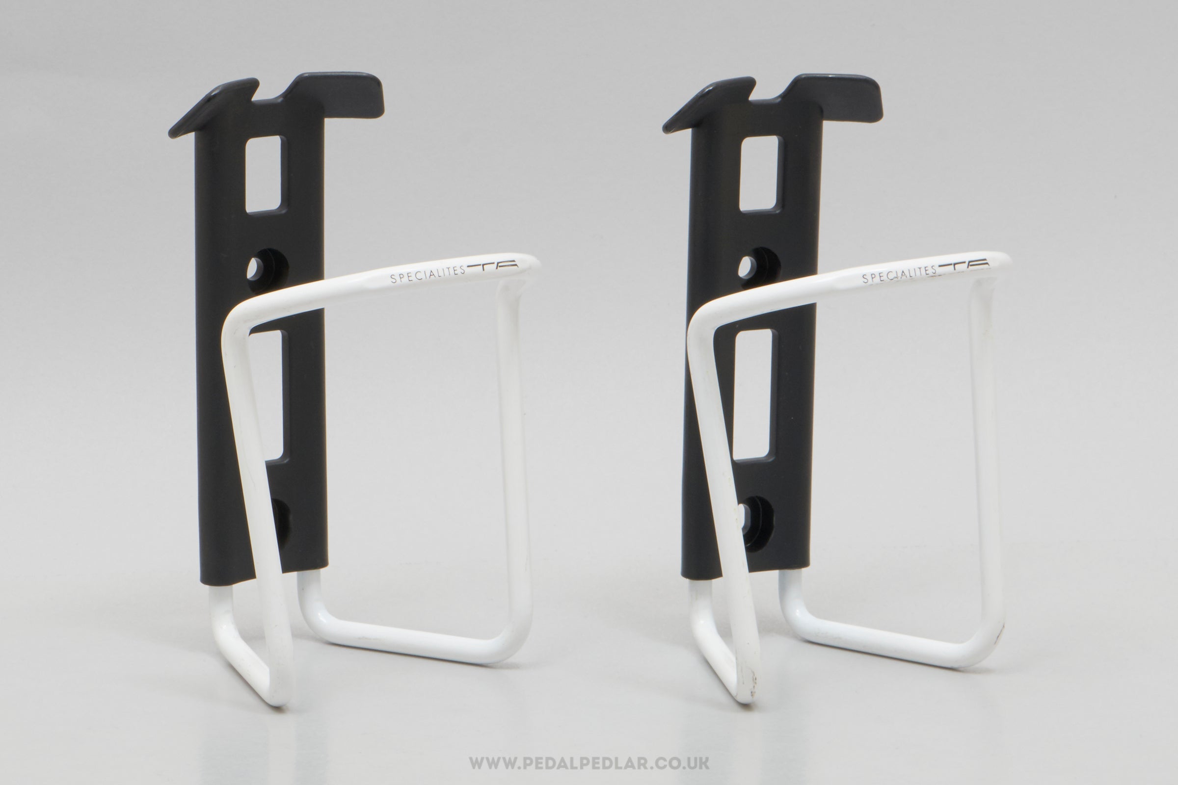 Specialites T.A. Sierra NOS Classic White Bottle Cages - Pedal Pedlar - Buy New Old Stock Cycle Accessories