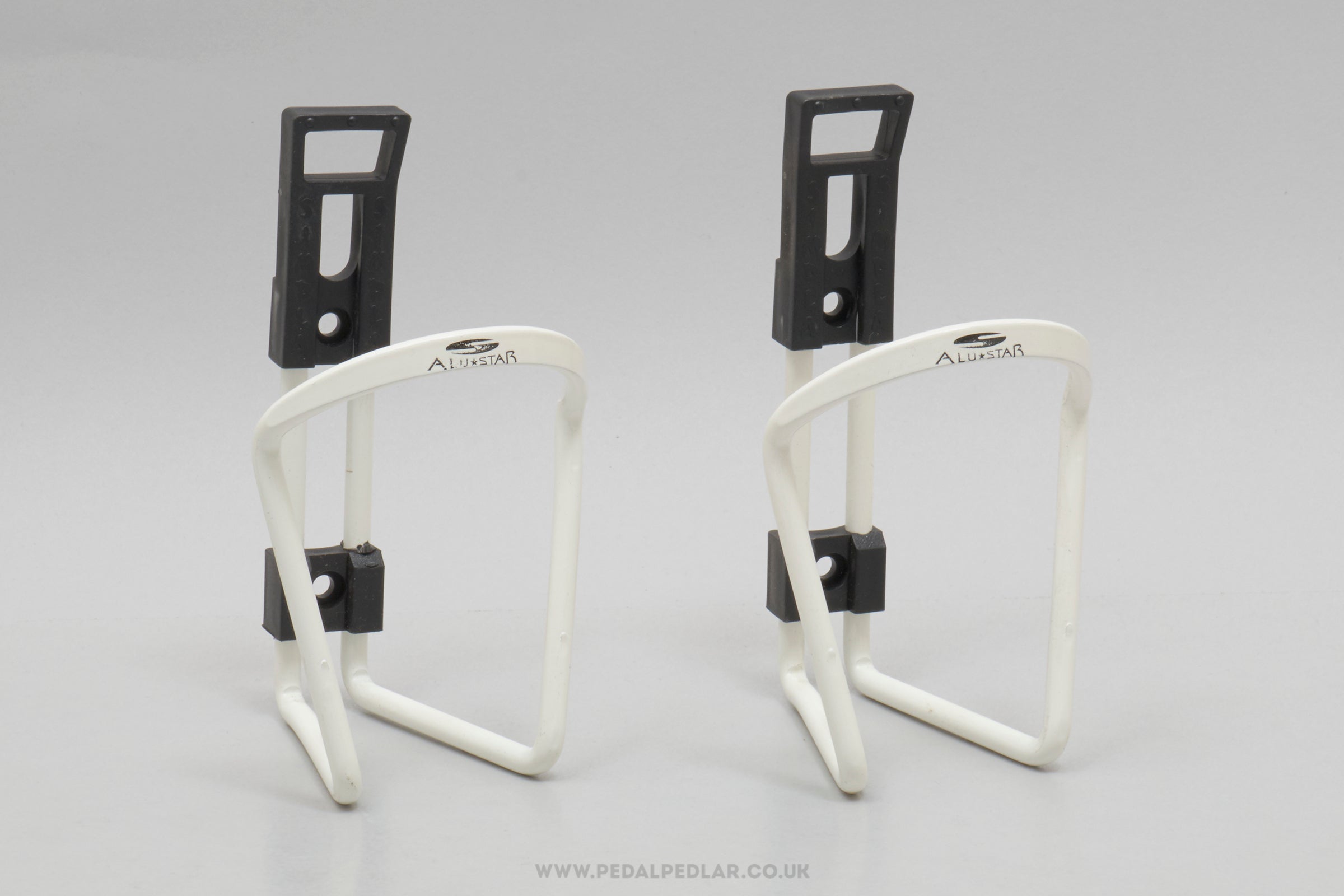 Simpla Alu-Star Elite Style NOS Classic White Bottle Cages - Pedal Pedlar - Buy New Old Stock Cycle Accessories