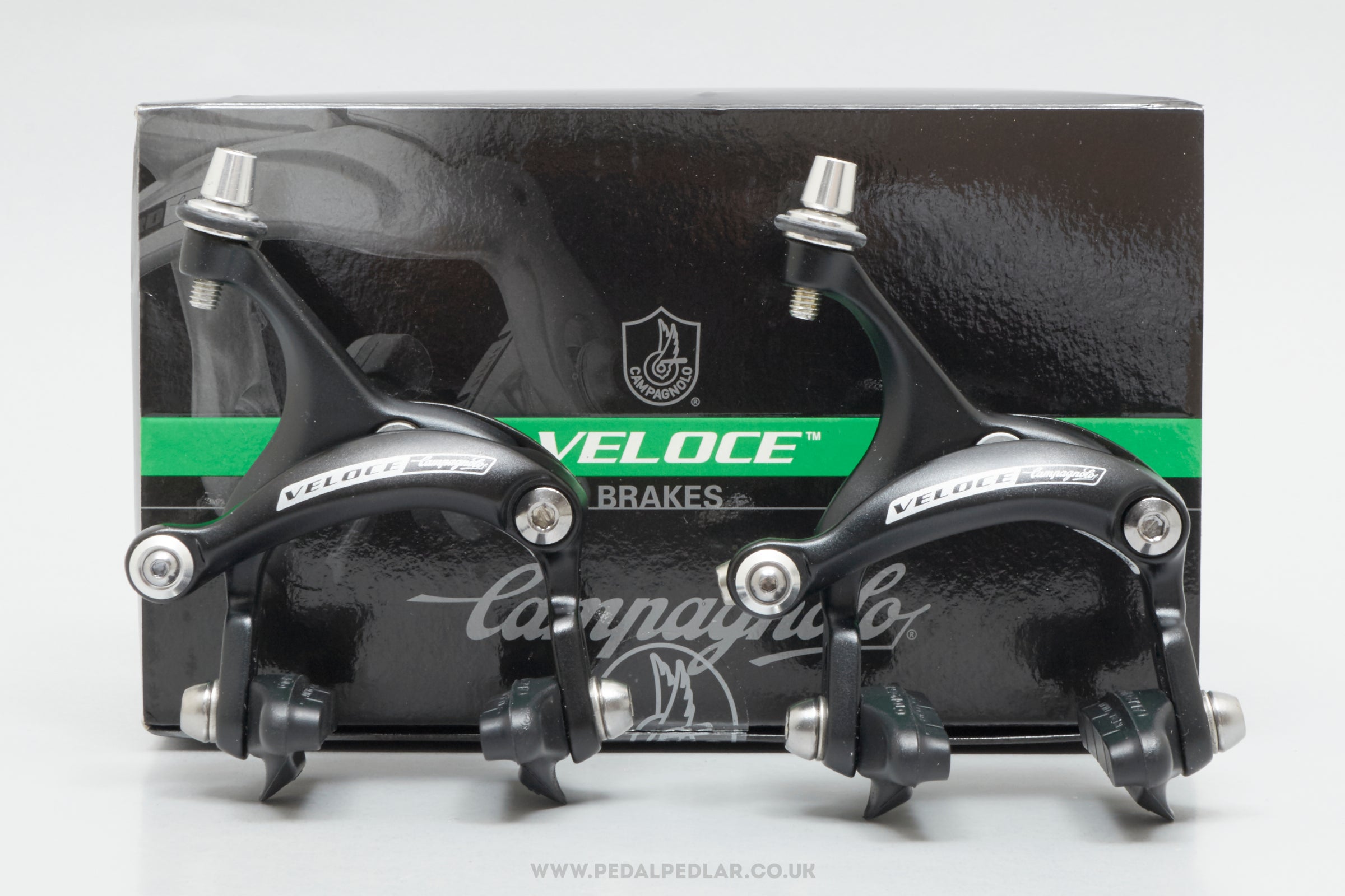 Campagnolo Veloce (BR9-VL8) Black NOS/NIB Classic Dual Pivot Brake Calipers - Pedal Pedlar - Buy New Old Stock Bike Parts