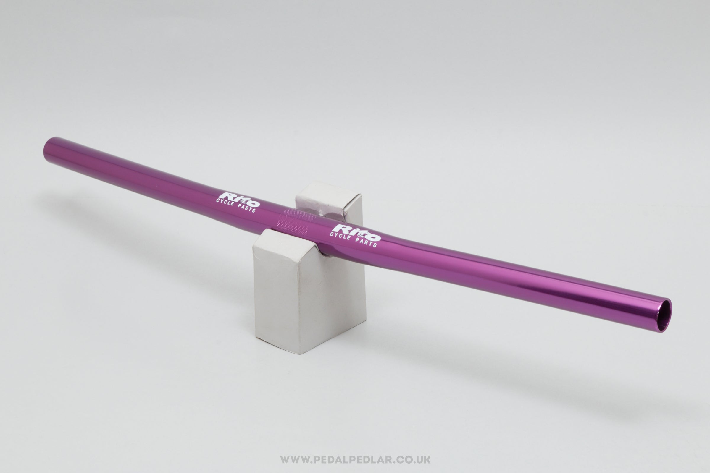 Rito Purple Anodised NOS Classic 560 mm Flat/Straight Handlebars - Pedal Pedlar - Buy New Old Stock Bike Parts