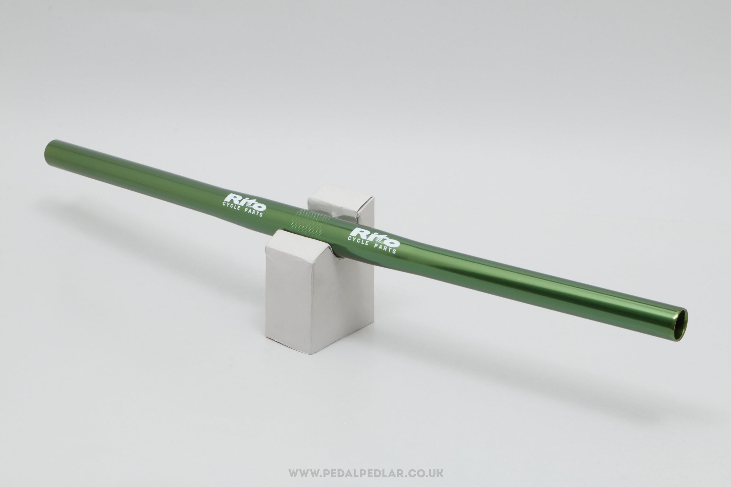 Rito Green Anodised NOS Classic 560 mm Flat/Straight Handlebars - Pedal Pedlar - Buy New Old Stock Bike Parts