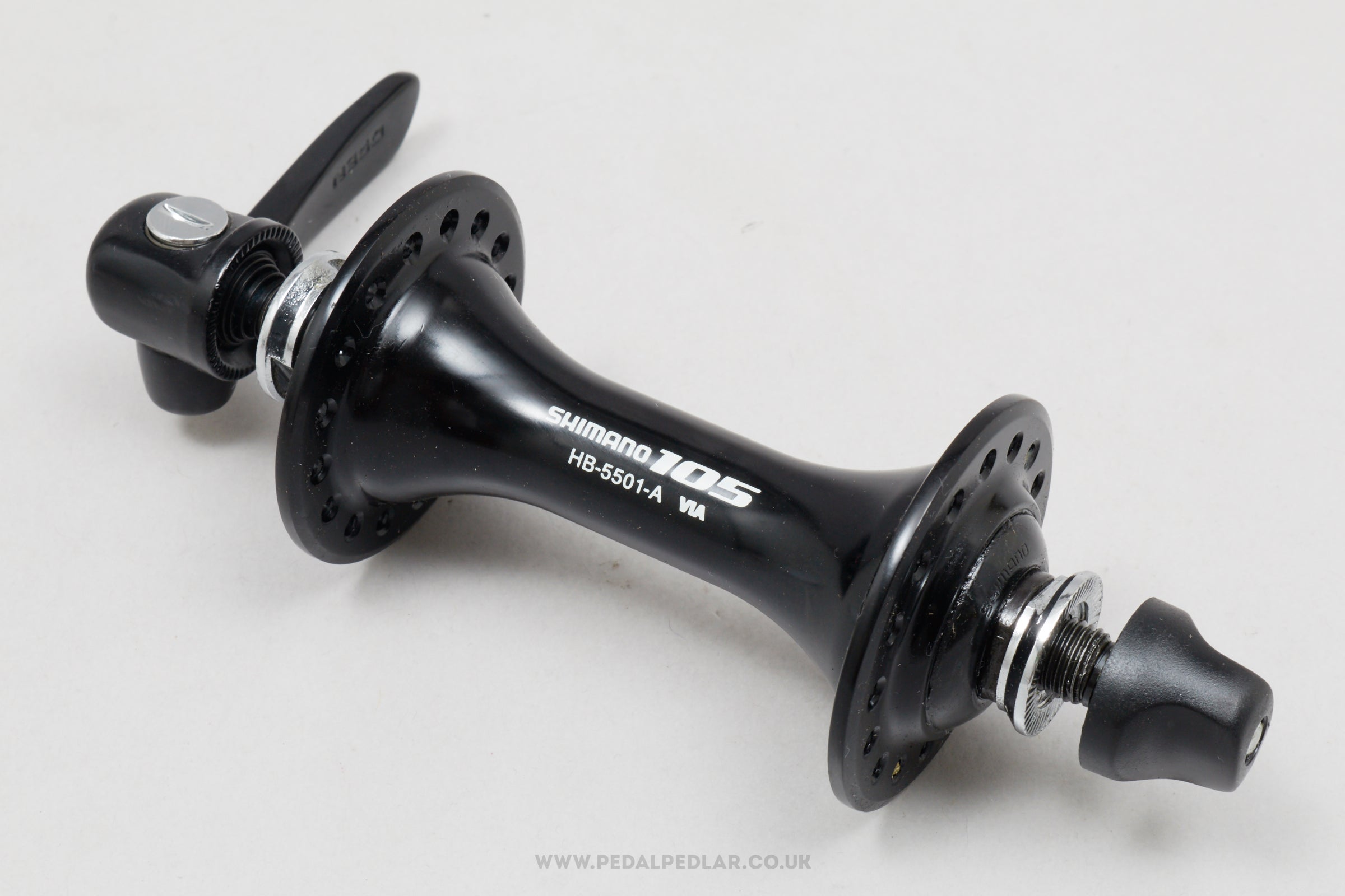 Shimano 105 (HB-5501-A) Black NOS Classic 32h Front Hub - Pedal Pedlar - Buy New Old Stock Bike Parts