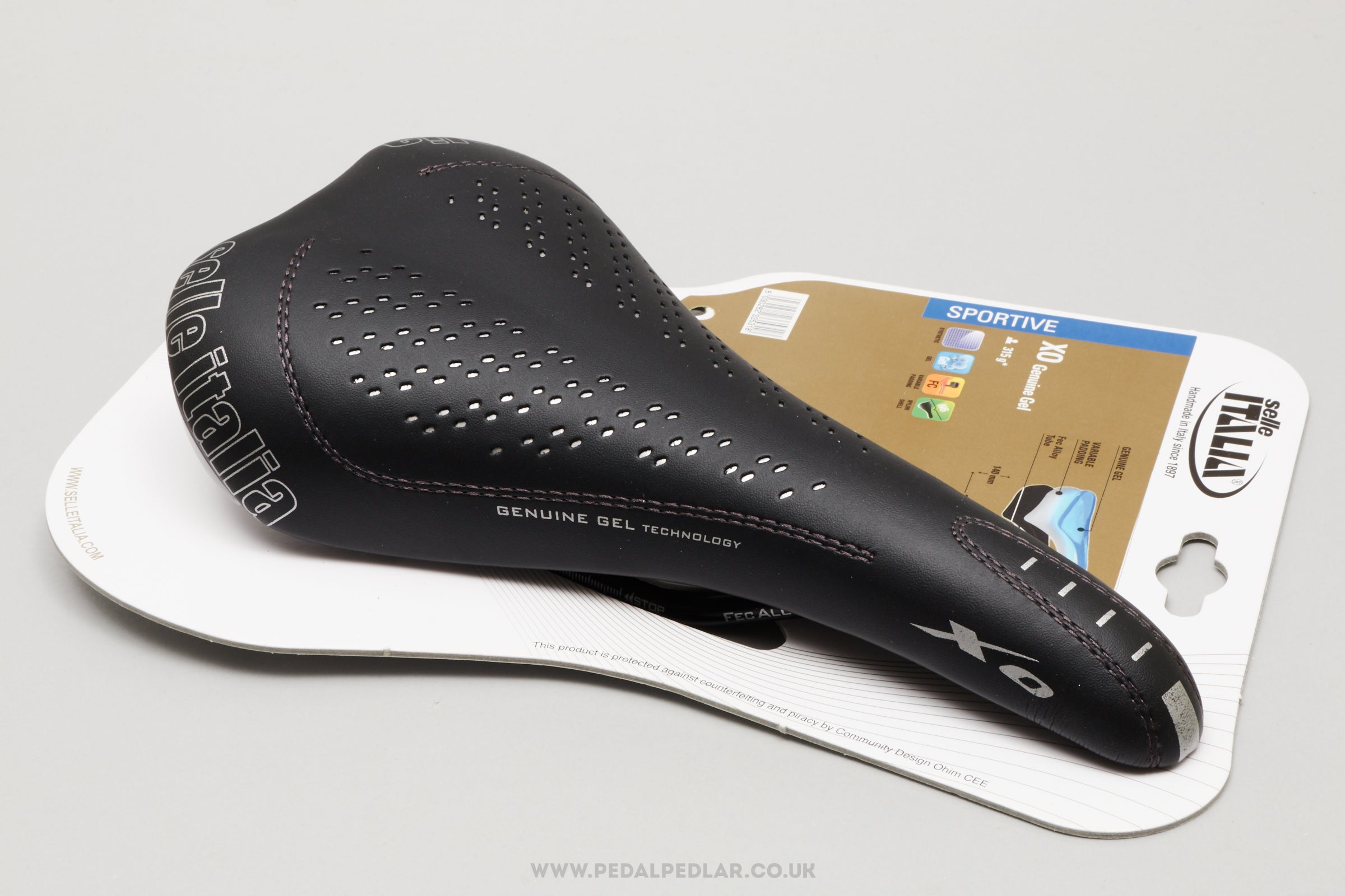 Selle Italia XO Genuine Gel NOS/NIB Classic Black Saddle - Pedal Pedlar - Buy New Old Stock Bike Parts