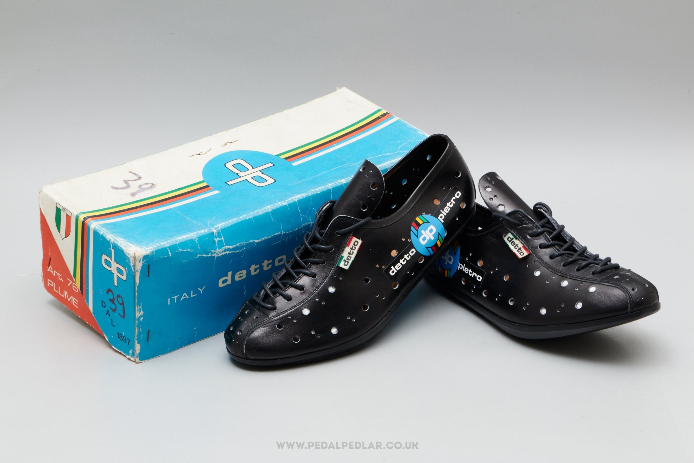 Detto Pietro Plume (Art. 76) NOS/NIB Vintage Size EU 39 Leather Road Cycling Shoes - Pedal Pedlar - Buy New Old Stock Clothing