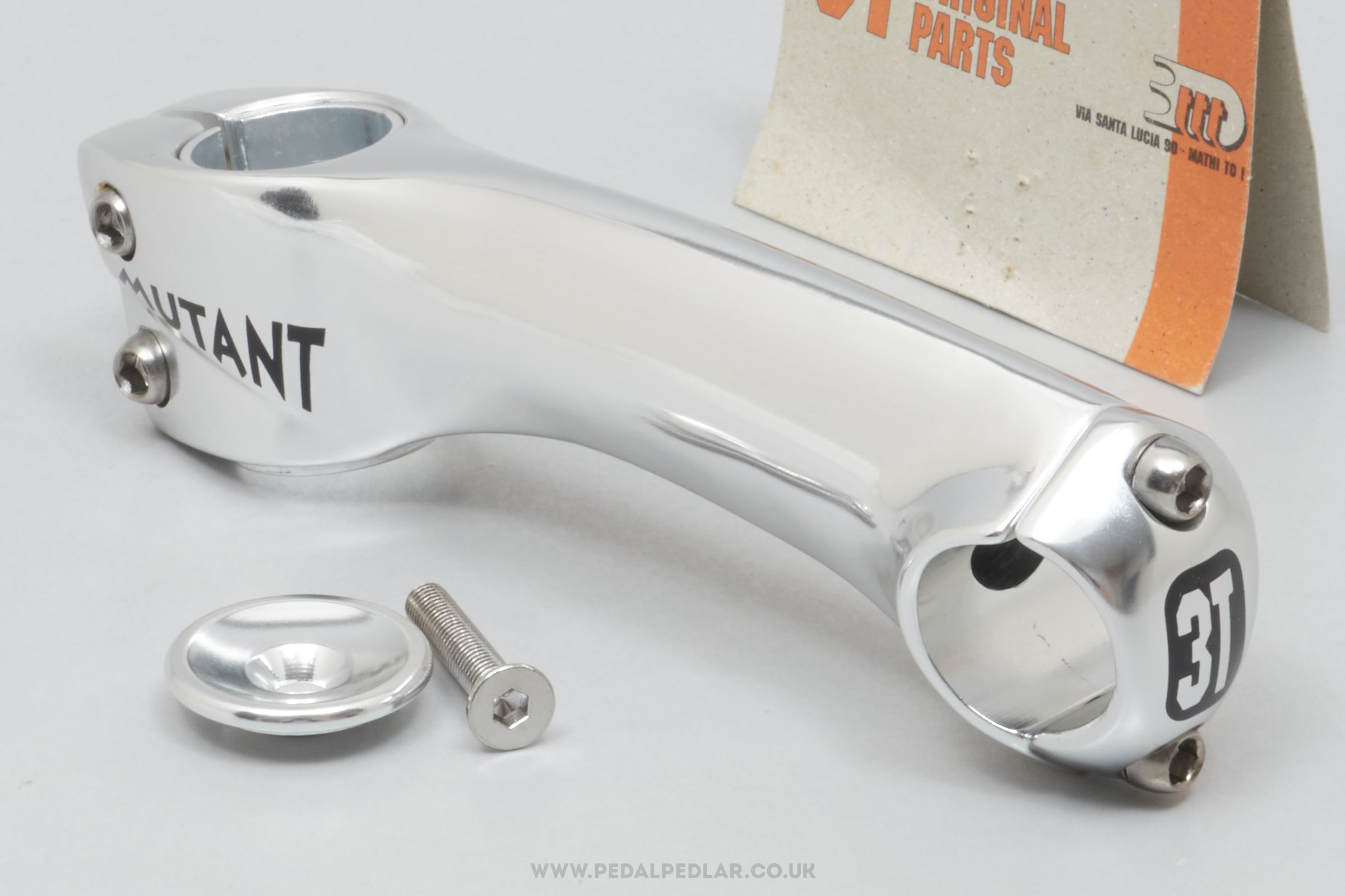 3TTT Mutant Silver NOS/NIB Classic 130 mm 1" or 1 1/8" A-Head Stem - Pedal Pedlar - Buy New Old Stock Bike Parts