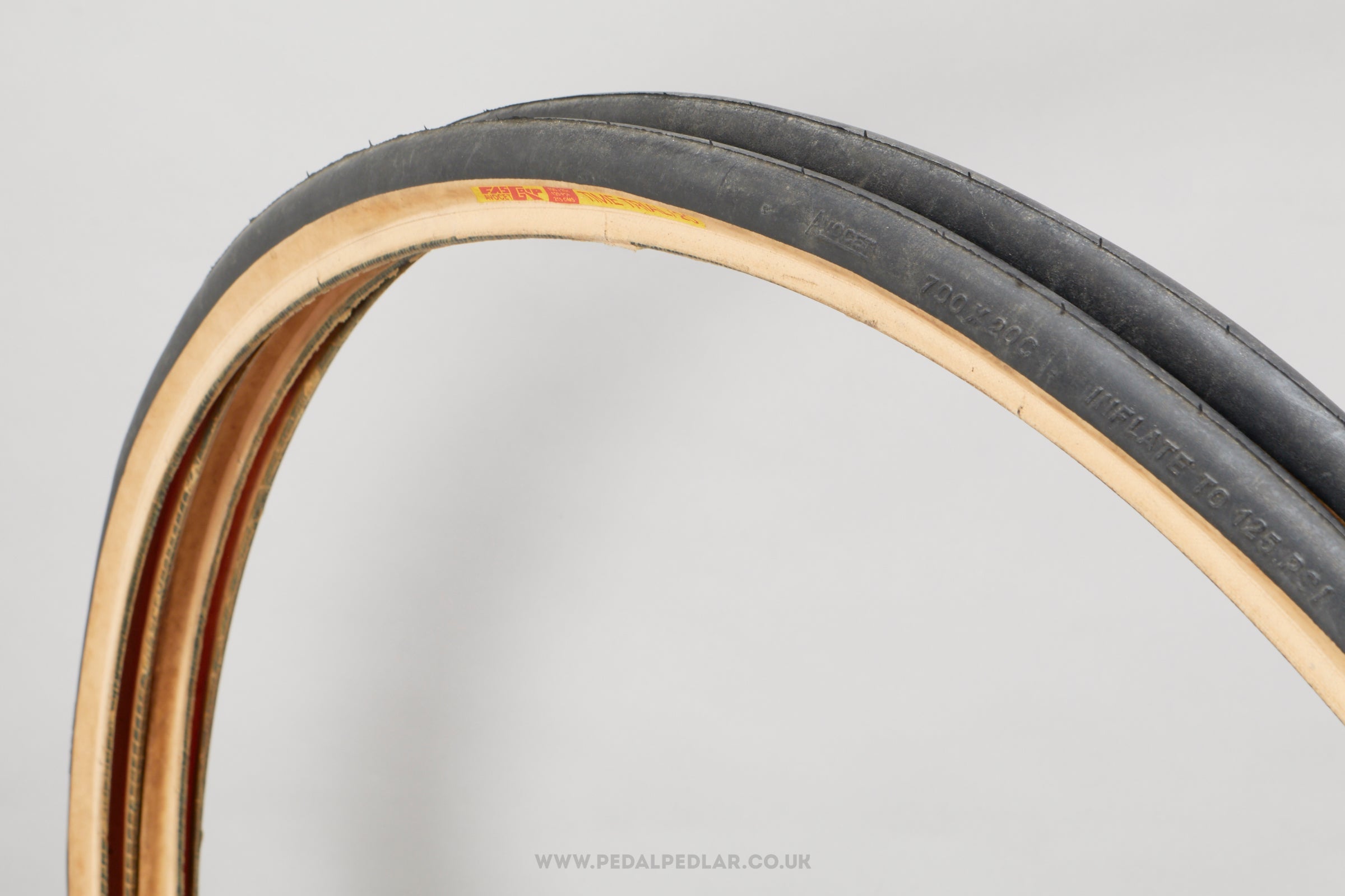 Avocet FasGrip Time Trial Black/Skin NOS Vintage 700 x 20c TT Tyres - Pedal Pedlar - Buy New Old Stock Bike Parts