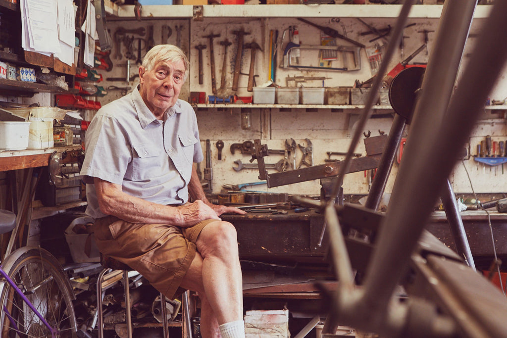 Trevor Jarvis TJ Cycles Flying Gate in his Workshop Tenbury Wells - Pedal Pedlar Classic & Vintage Cycling