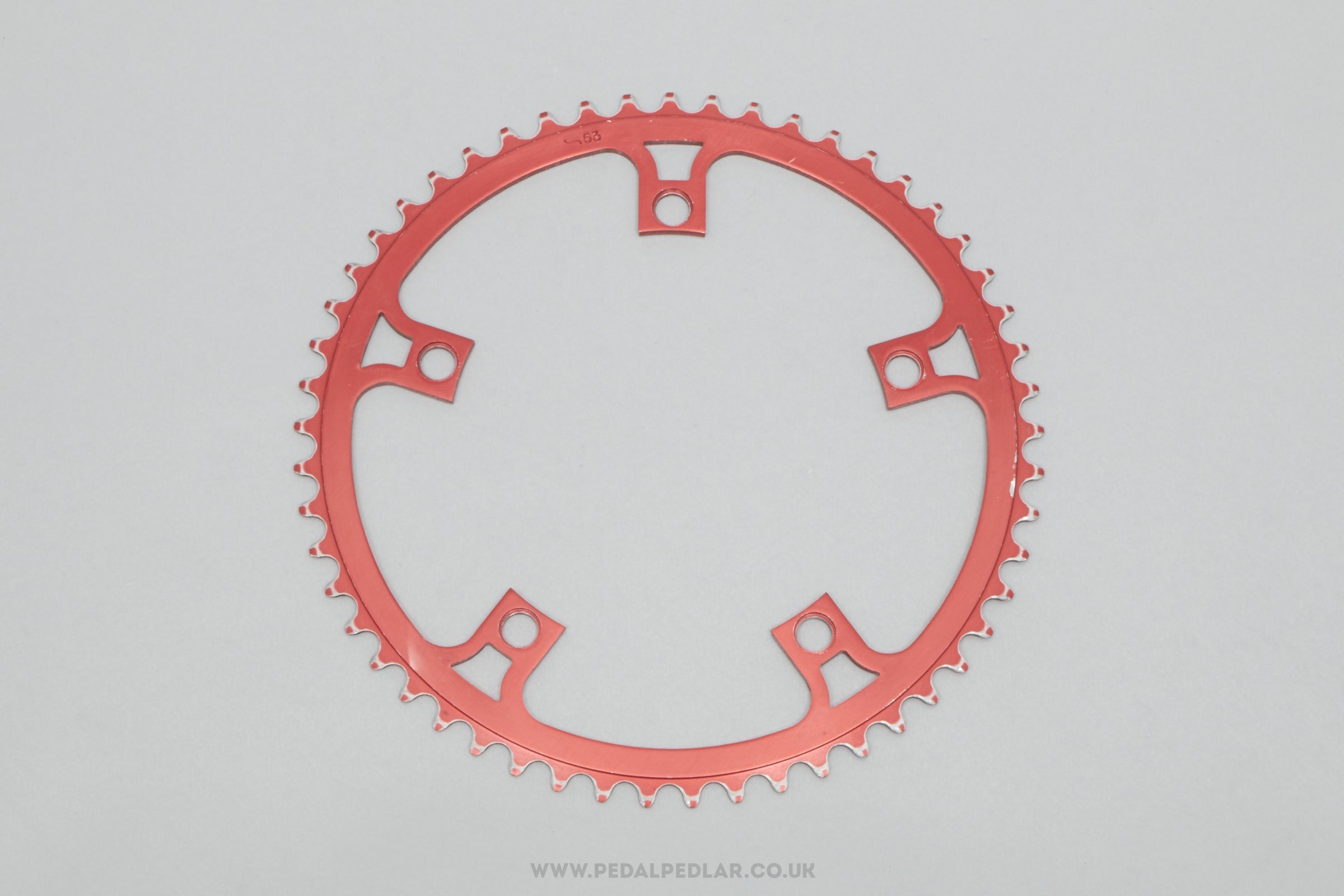 Ofmega Competizione Red Vintage 53T 144 BCD Outer Chainring - Pedal Pedlar - Bike Parts For Sale