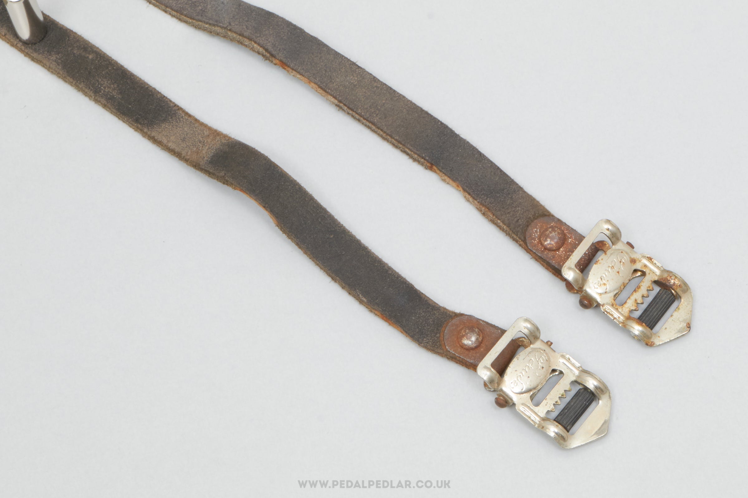 Alfredo Binda Leather Vintage Black Toe Clip Straps - Pedal Pedlar - Bike Parts For Sale