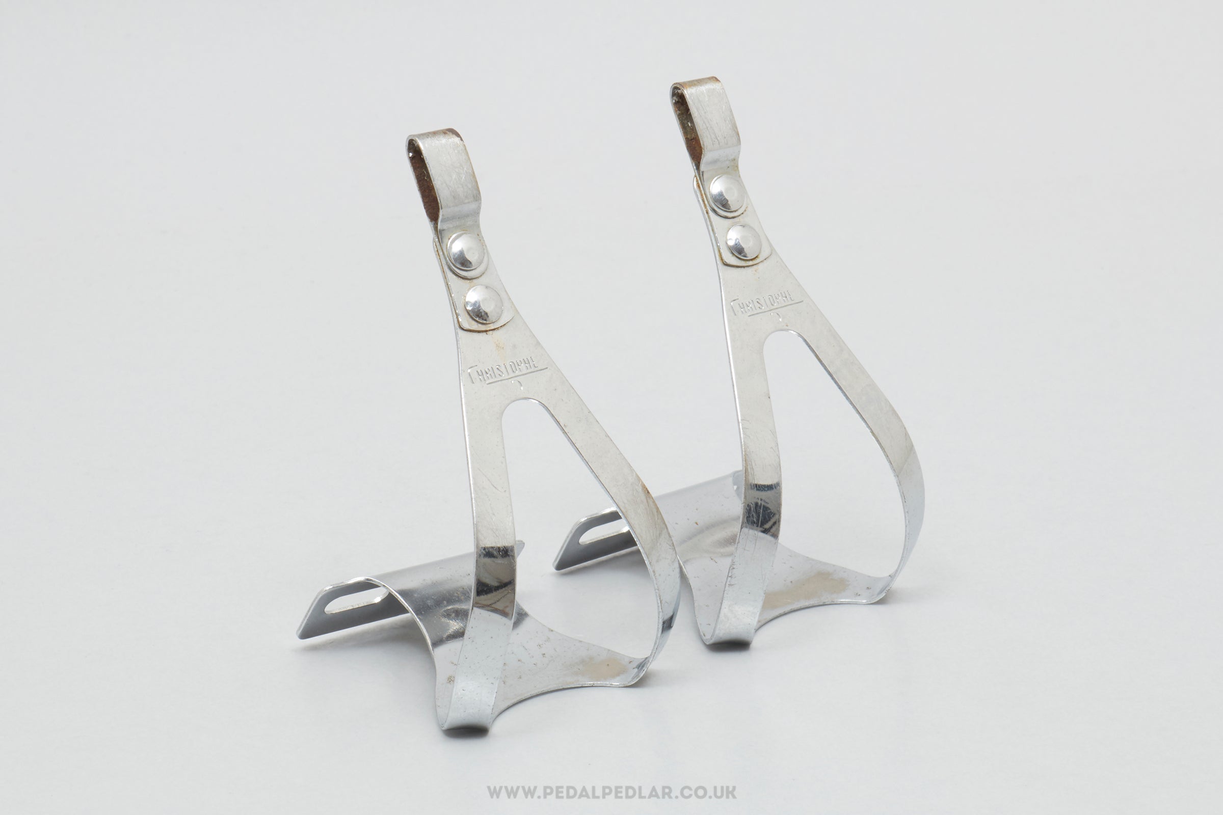 Christophe 50 / 506 Old Logo Size S Vintage Steel Toe Clips - Pedal Pedlar - Bike Parts For Sale