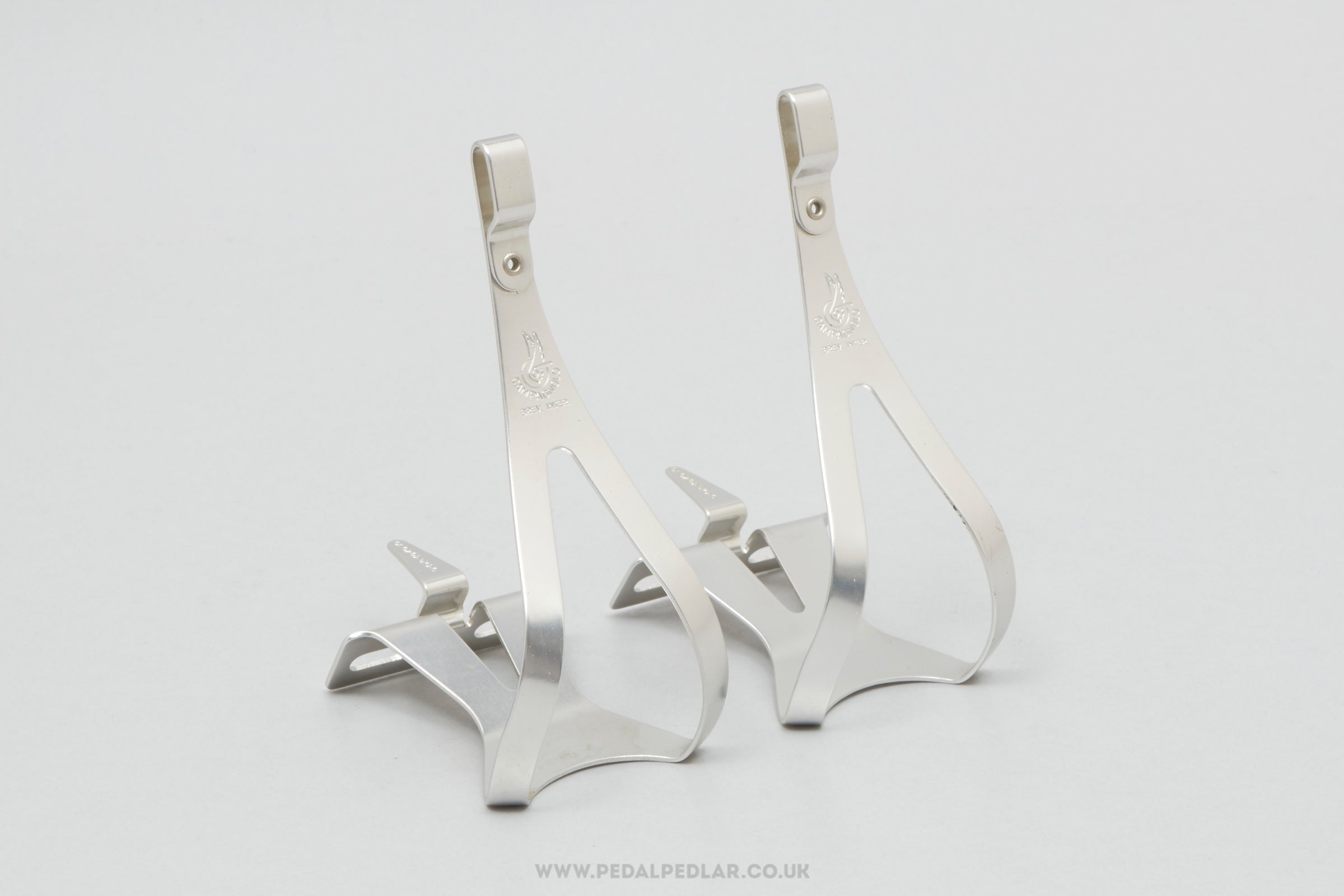 Campagnolo Super Record (0990/6) Superleggeri Size M Vintage Aluminium Toe Clips - Pedal Pedlar - Bike Parts For Sale