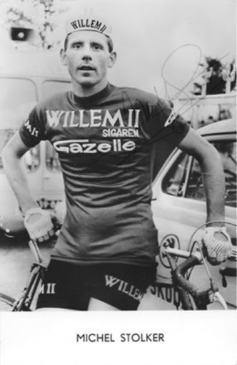 Michel Stoker Riding for the Willem II Gazelle team in 1966 on a Race Bike