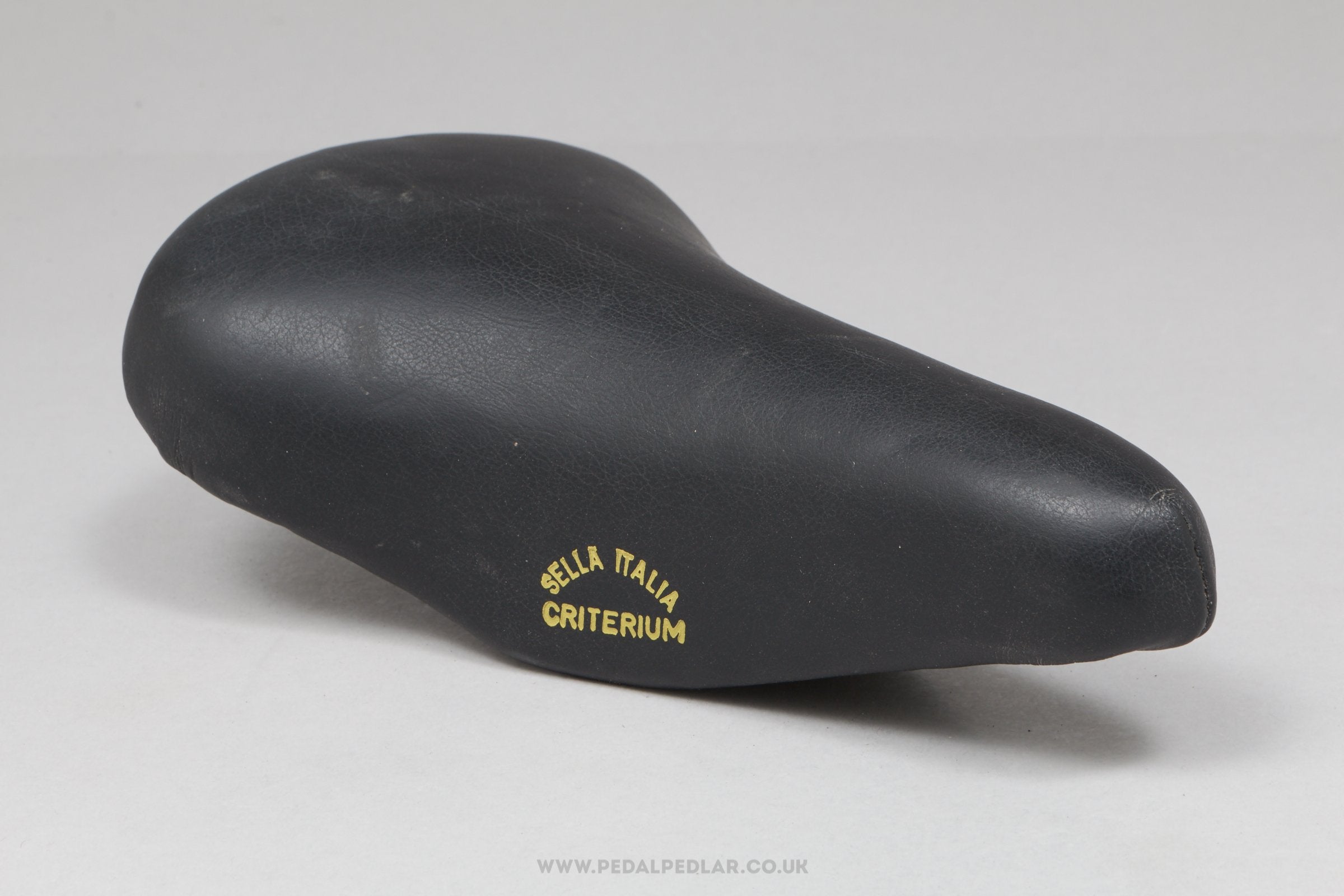 Selle Italia Criterium Junior NOS Vintage Black Leather Saddle - Pedal Pedlar - Buy New Old Stock Bike Parts