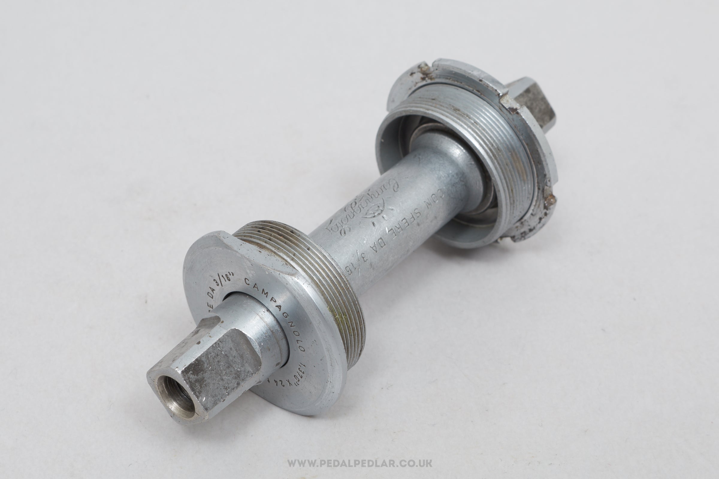 Campagnolo Record "Con Sfere Da 3/16" Vintage English Thread 111.5 mm Bottom Bracket - Pedal Pedlar - Bike Parts For Sale