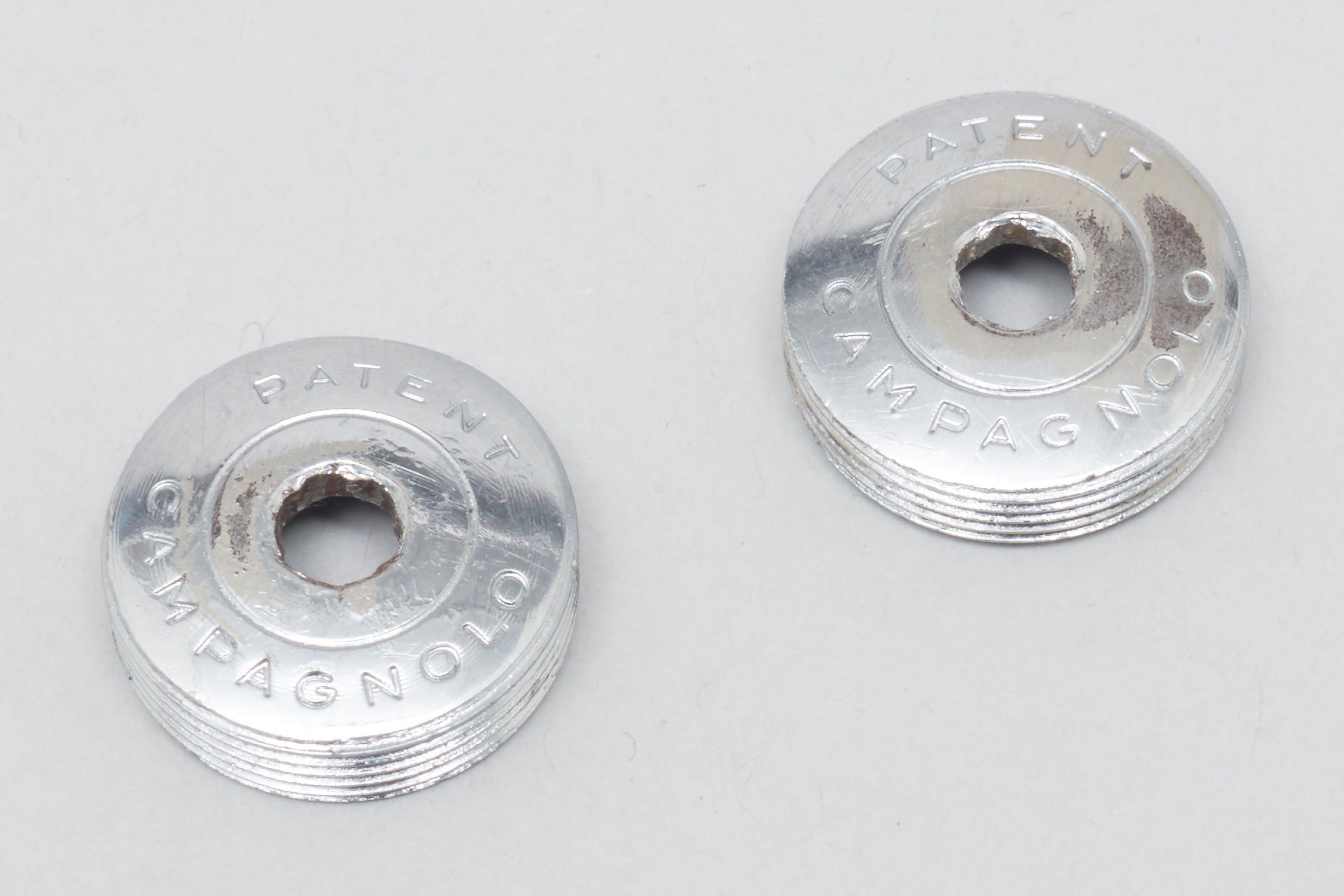 Campagnolo Nuovo/Super Record / Gran Sport (756) 'Patent' Later Type Vintage Crank Dust Caps / Covers - Pedal Pedlar - Bike Parts For Sale