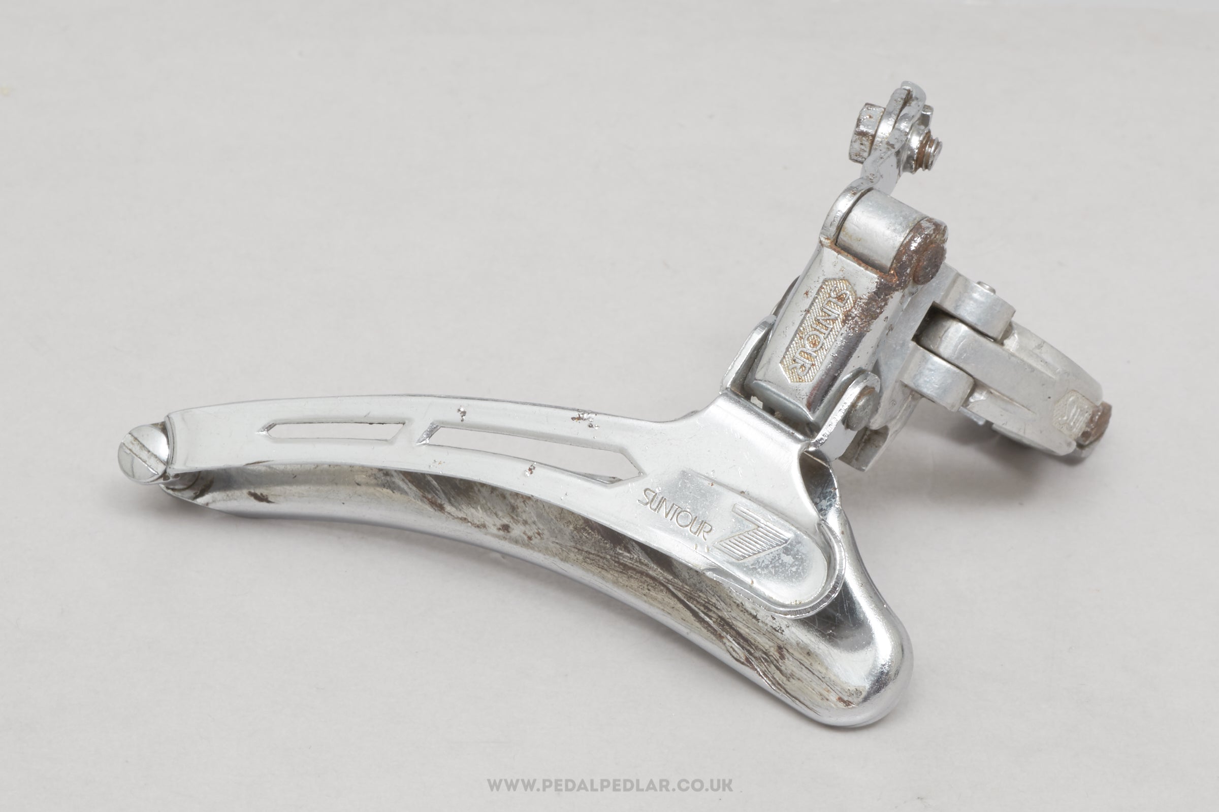 Suntour Seven c.1979 Vintage Clamp-On 28.6 mm Front Derailleur / Mech - Pedal Pedlar - Bike Parts For Sale