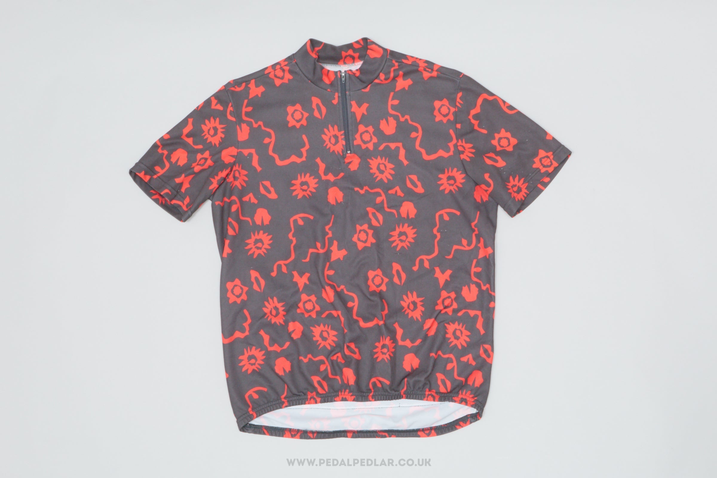 Patterned Black & Red Large Vintage Cycling Jersey - Pedal Pedlar - Clothing For Sale