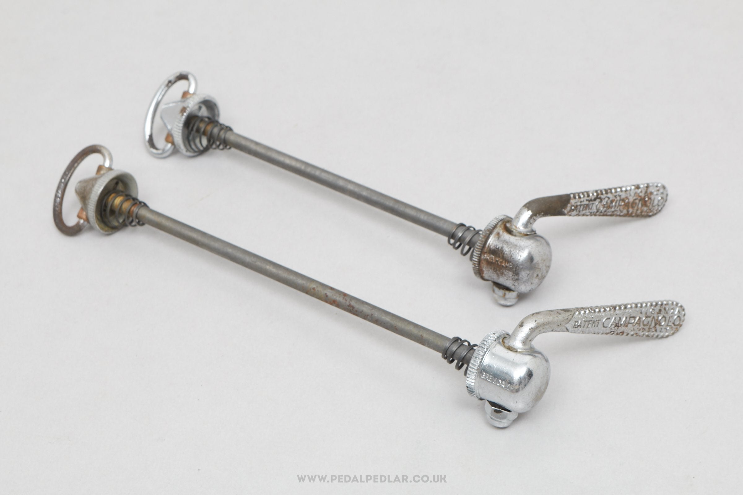 Campagnolo Record / Gran Sport 'Open C' (1001/3 / 1006/8) Vintage Quick Release Skewers - Pedal Pedlar - Bike Parts For Sale