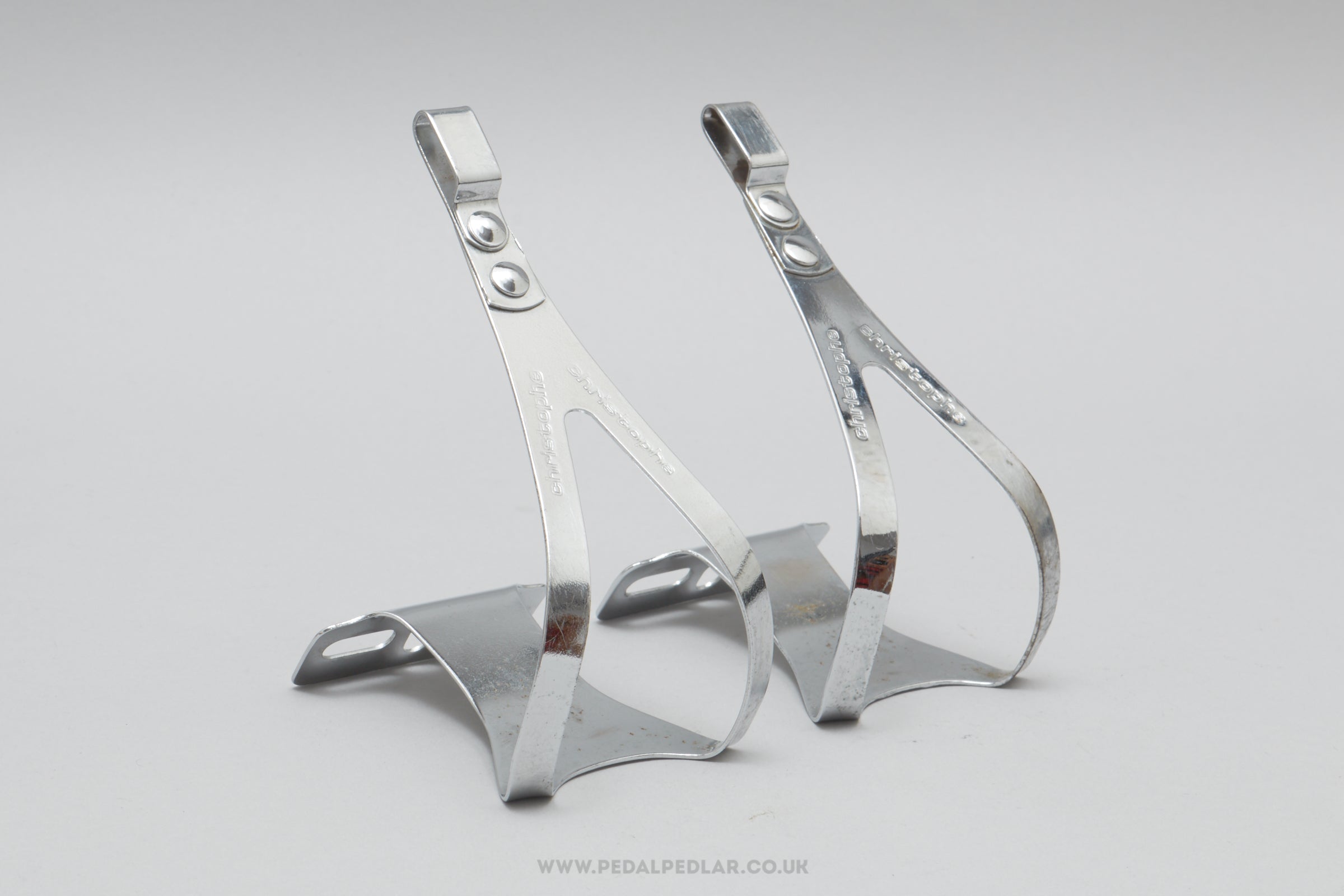 Christophe 50 / 506 New Logo Size M Vintage Steel Toe Clips / Cages - Pedal Pedlar - Bike Parts For Sale