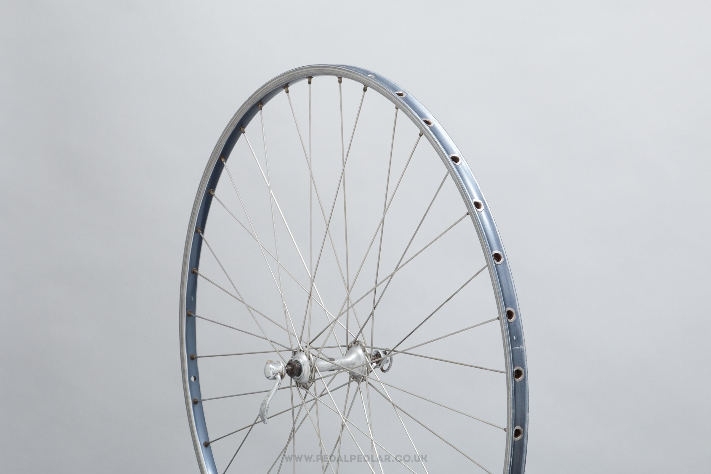 Campagnolo Record (1034) / Mavic Special Service Des Courses (Blue Anodised) Vintage 28"/700c Tubular Road Front Wheel - Pedal Pedlar - Bicycle Wheel For Sale