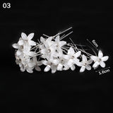 50/20 Pcs/Pack Women Flowers Hairpin Stick Wedding Bridal Crystal Flowers Hairpin U Shaped Hair Clip Hair Accessories Wholesale