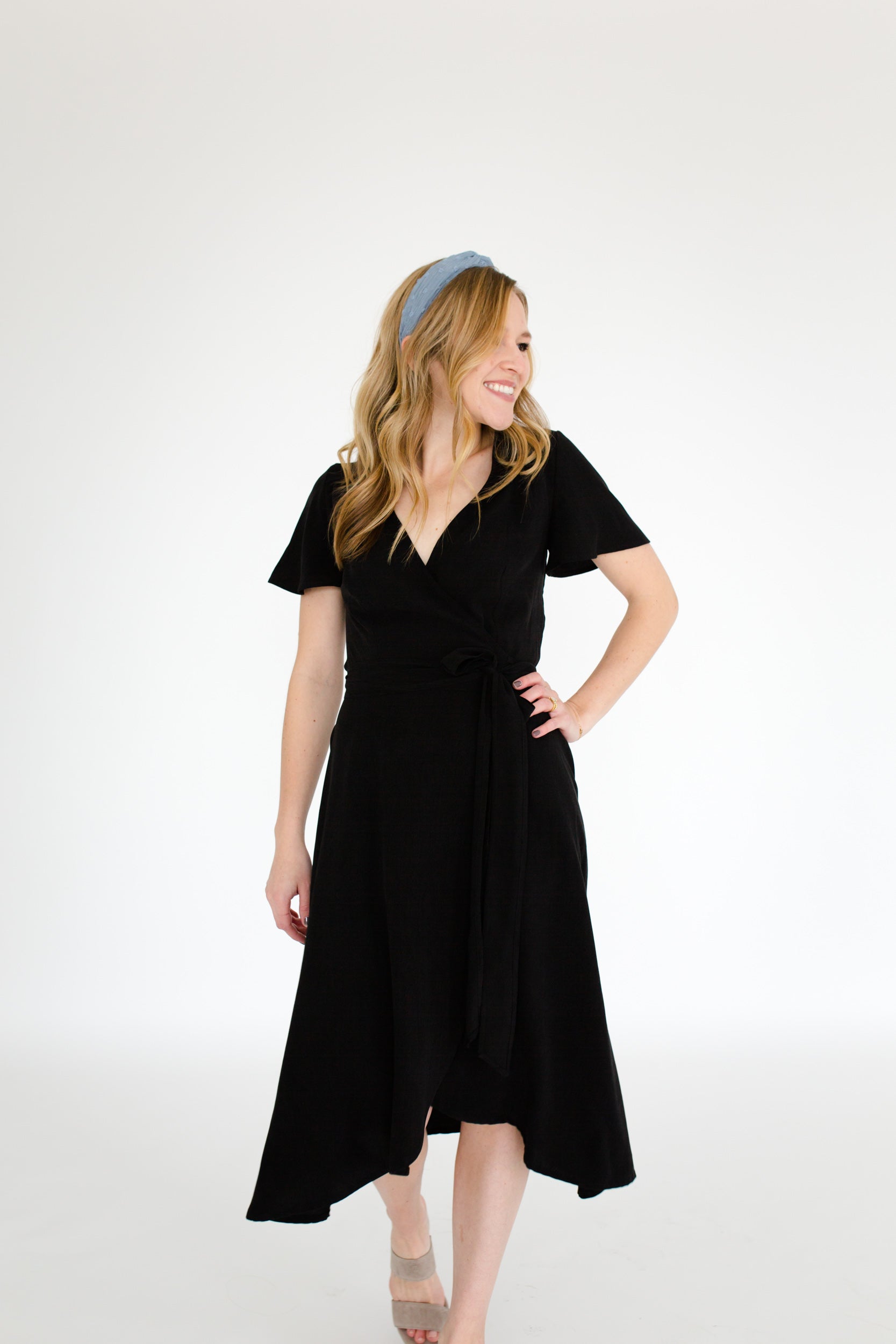 black wrap dress 16