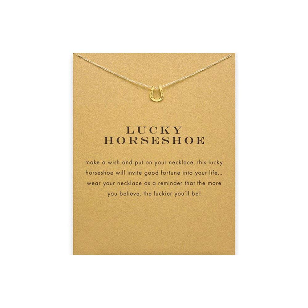 LUCKY NECKLACE Pendant Chain Necklace with BONUS Meaning Card! I Love My Horse More