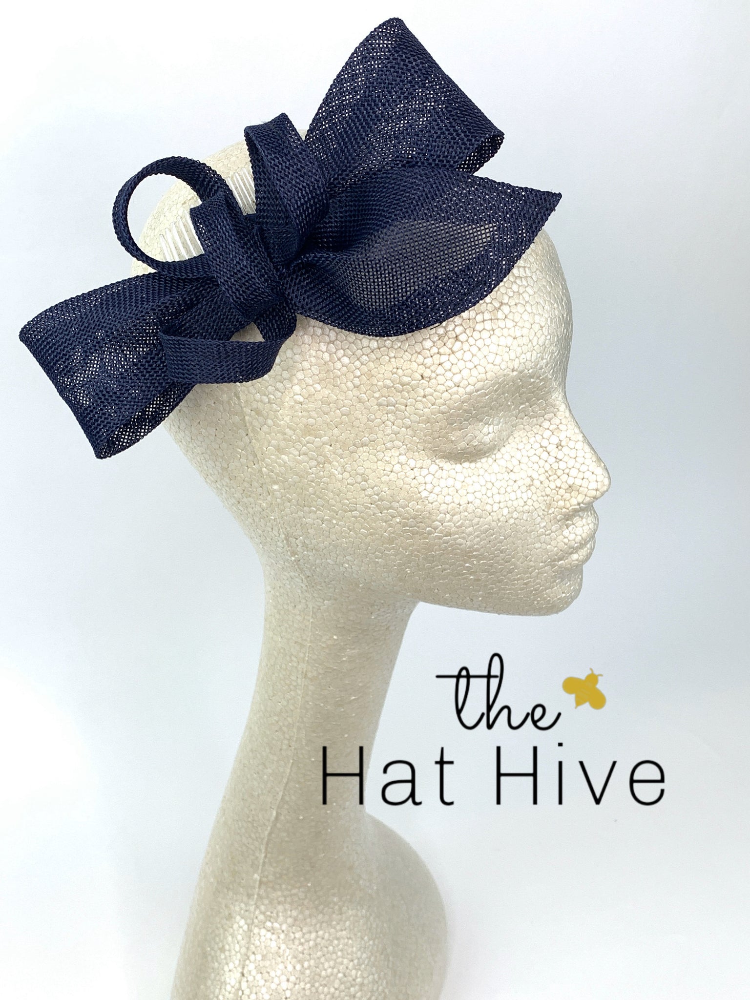 Navy Fascinator, Tea Hat, Church Hat, Derby Hat, Fan – The Hat Hive