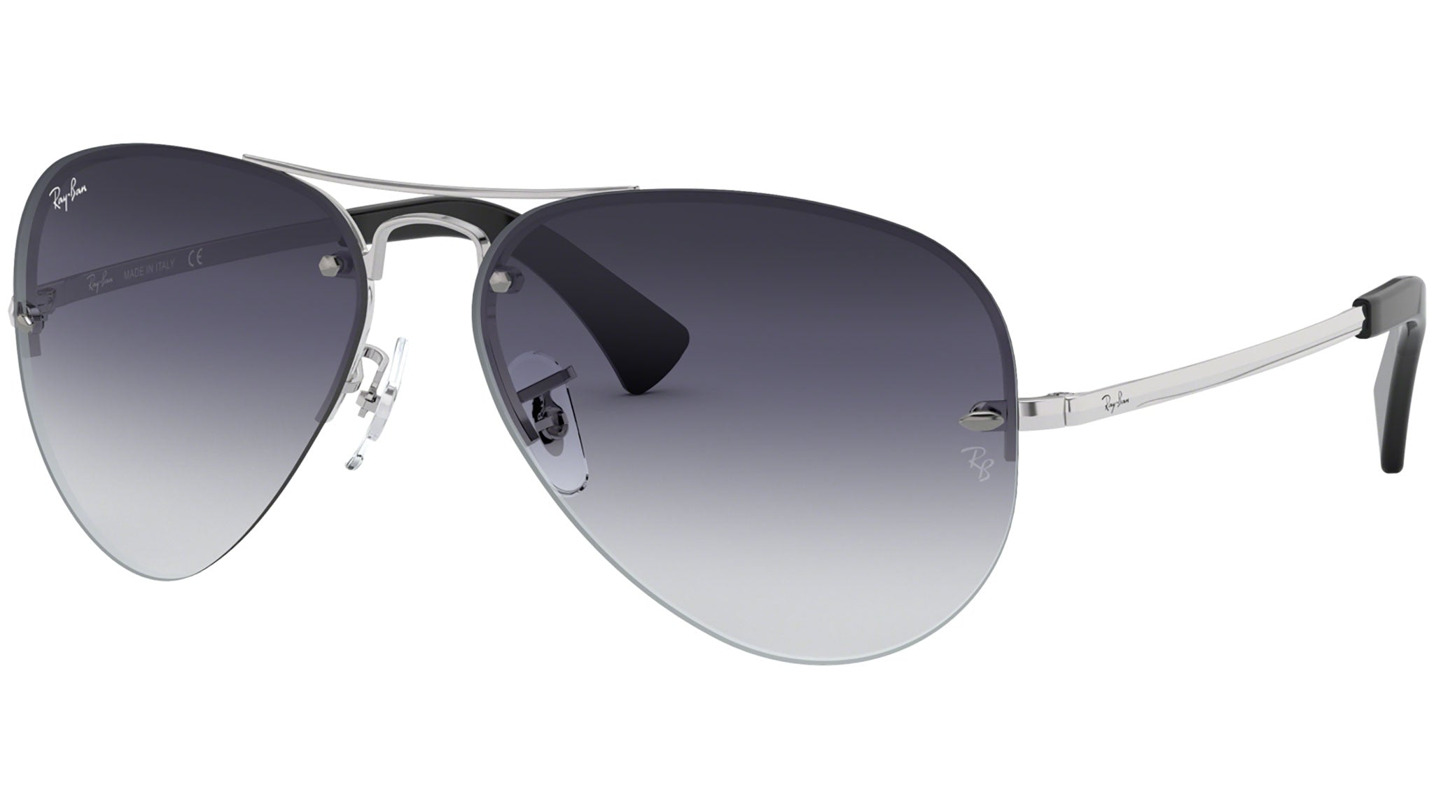 Aviator Large Metal RB3449 semi rimless silver