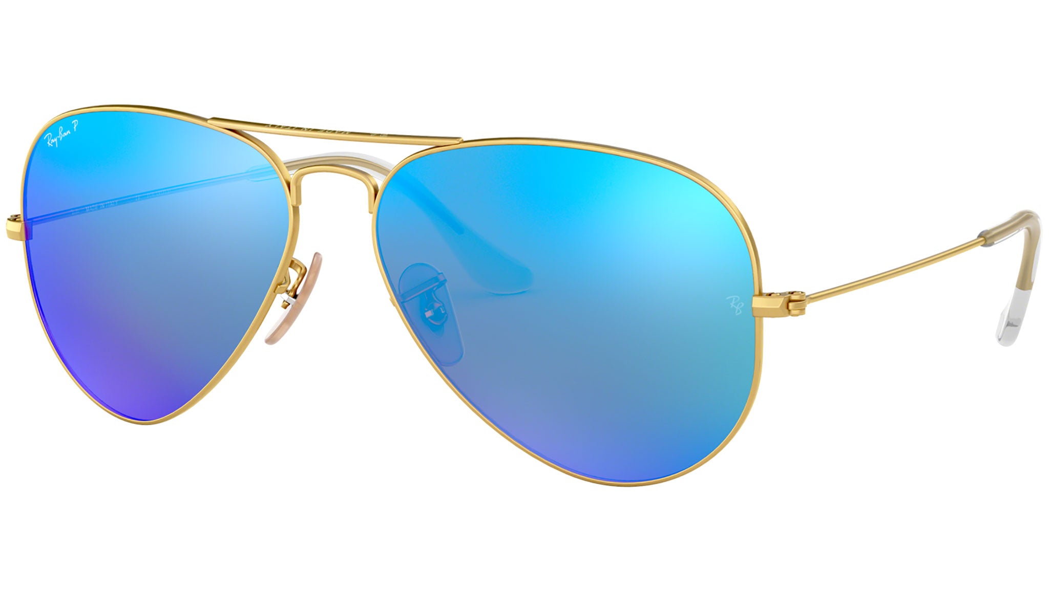 Aviator Flash Lenses RB3025 matte gold blue