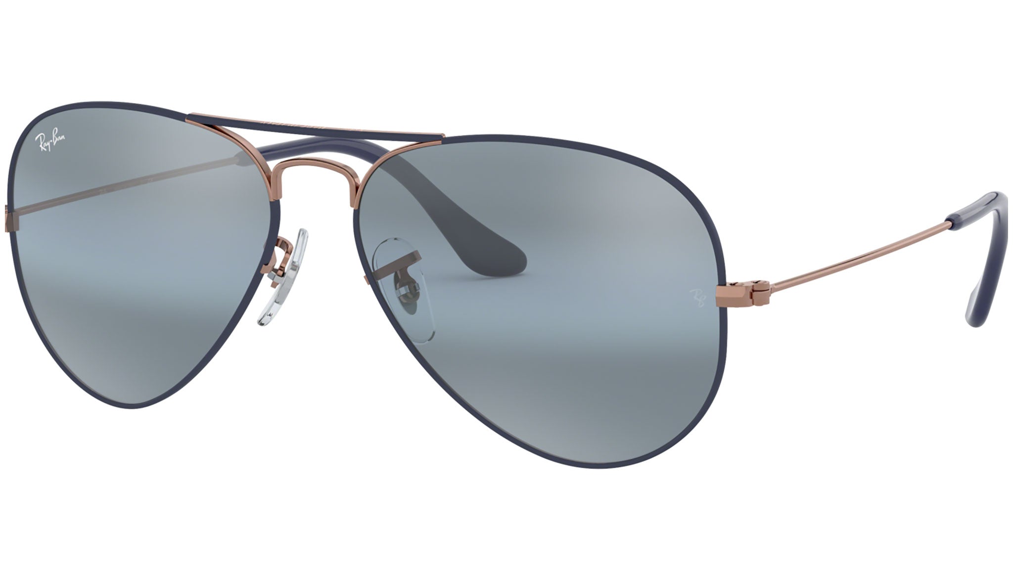 Aviator Large Metal RB3025 9156AJ matte dark blue on copper