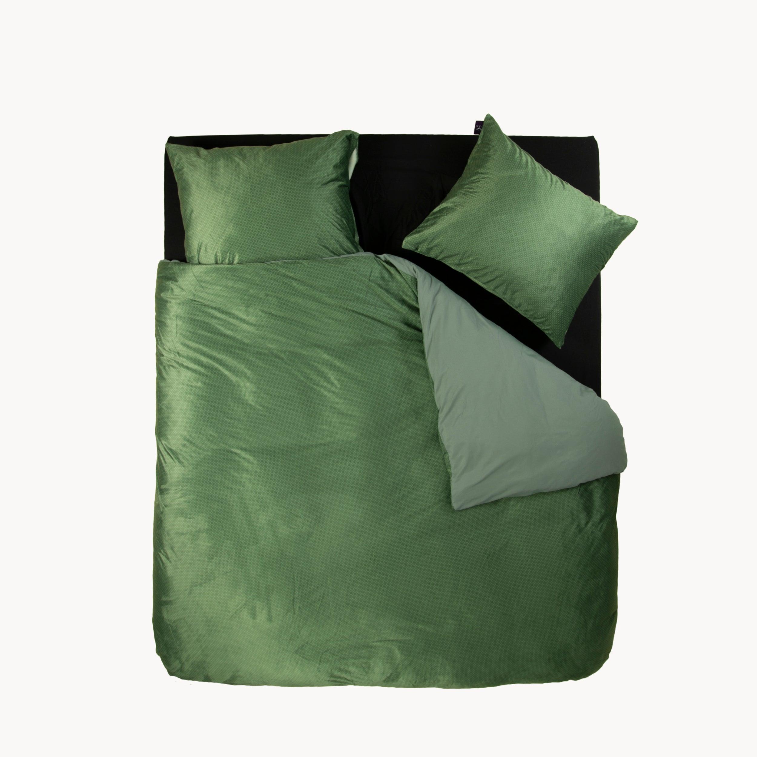 tyfoon Hoeveelheid van Ongemak Velvet dekbedovertrek groen met subtiele print | luxe uitstraling