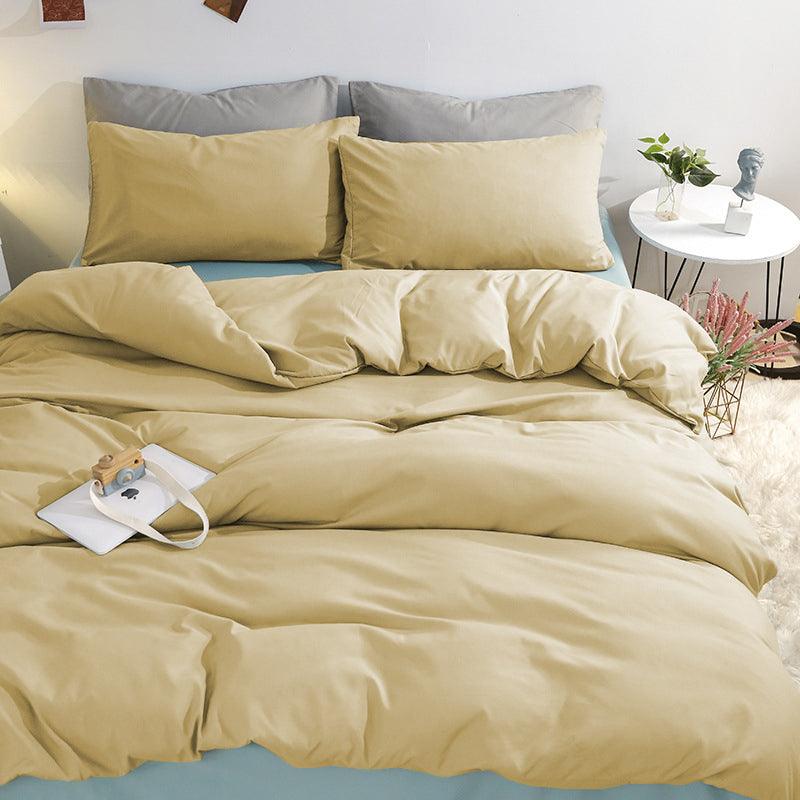 Satijnen dekbedovertrek microvezel beige | luxe uitstraling in slaapkamer
