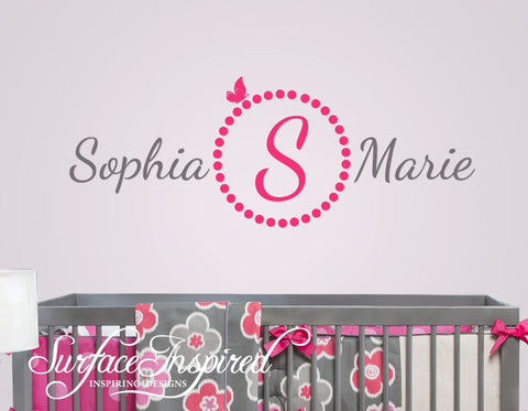 Name Wall Decal Sophia Marie Monogram Wall Decals For Nursery Surface Inspired Home Decor Wall Decals Wall Art Wooden Letters