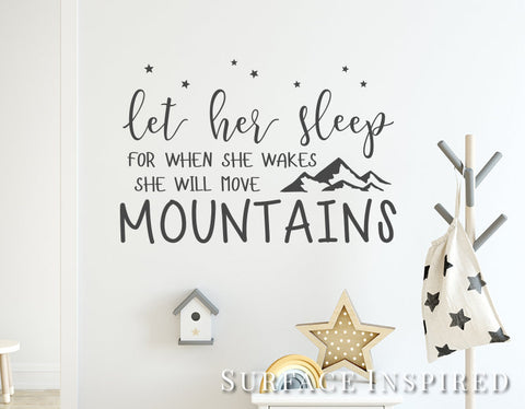 Wall Decals Quote Let Her Sleep Quote Wall Decal Stickers Surface Inspired Home Decor Wall Decals Wall Art Wooden Letters