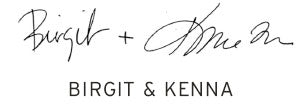 Birgit and Kenna signature