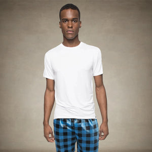 Men's Short Sleeve Bamboo Rayon Sleep Shirt - WHITE - FINAL SALE - Members Only®